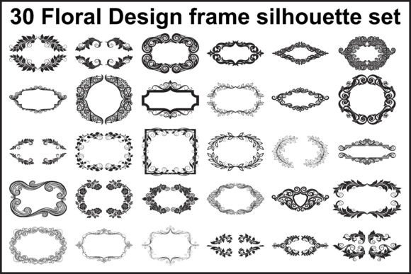 30 Decorative Round Vector Frame Set: Graphics for Elegant Branding