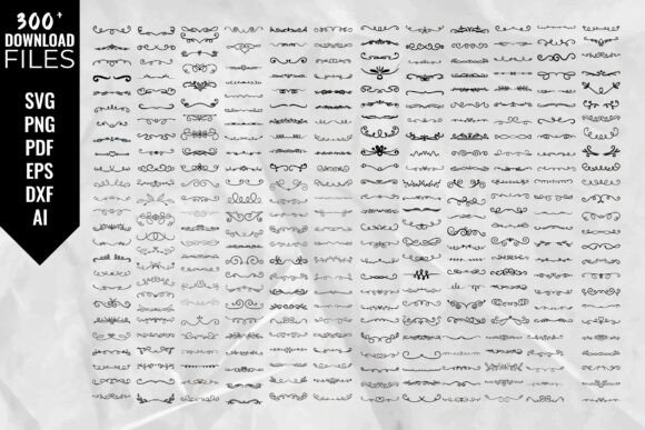 300 Decorative Swirls Dividers SVG