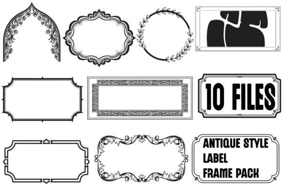 Antique Style Label Frames for Crafts and Graphics