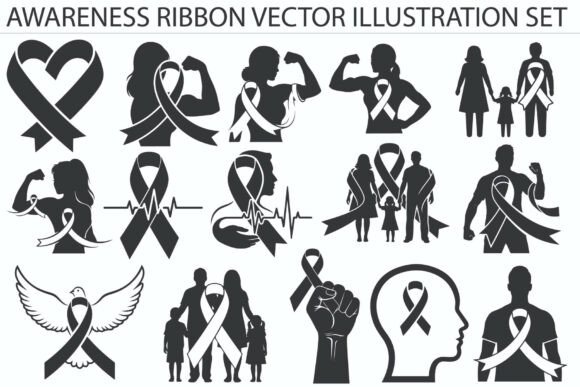 Awareness Ribbon Human Silhouette Graphics