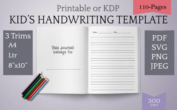 Cursive Printing Kids Template