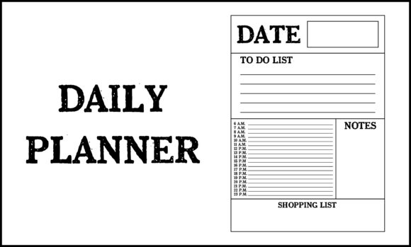 Daily Planner Graphics for Kdp Interiors