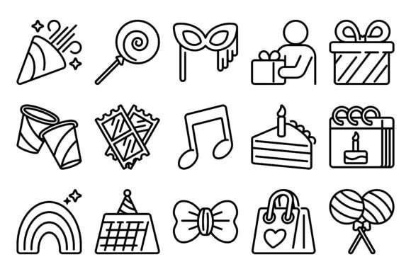 Festive Holiday Line Icon Pack