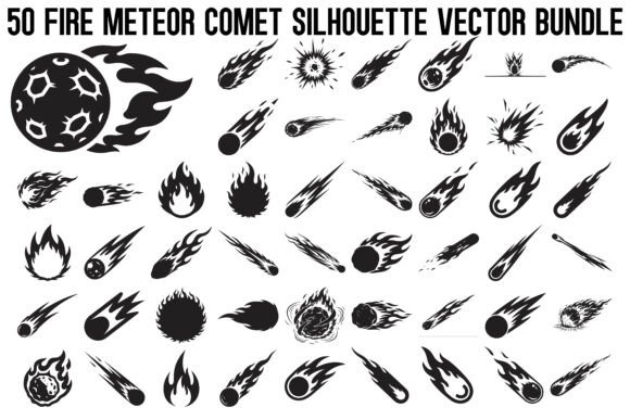 Fire Meteor Comet Silhouette: Graphics for Bold Crafts