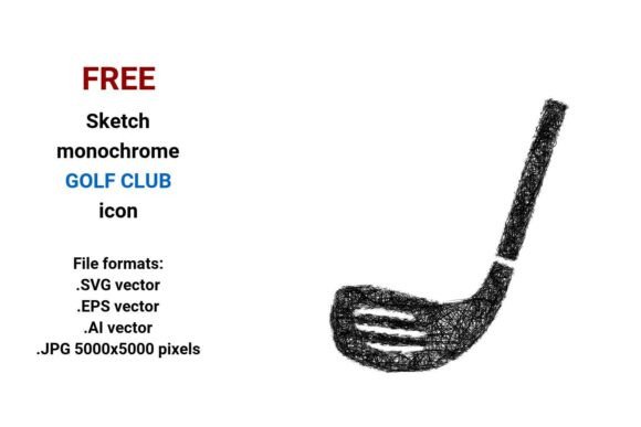 FREE Sketch Golf Club Icon Graphics Freebies