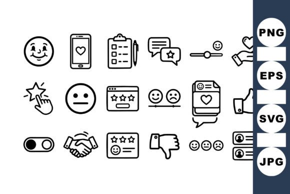 Hand Drawn Feedback Icon Set: Graphics for Crafts