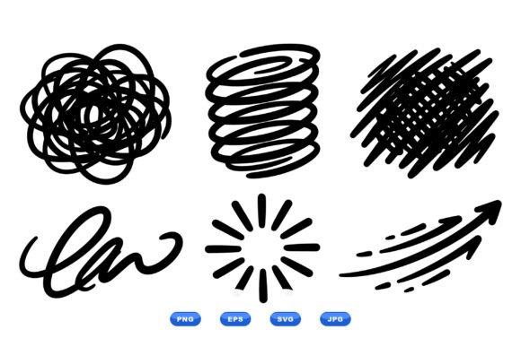 Hand Drawn Scribble Elements: Graphics for Crafts