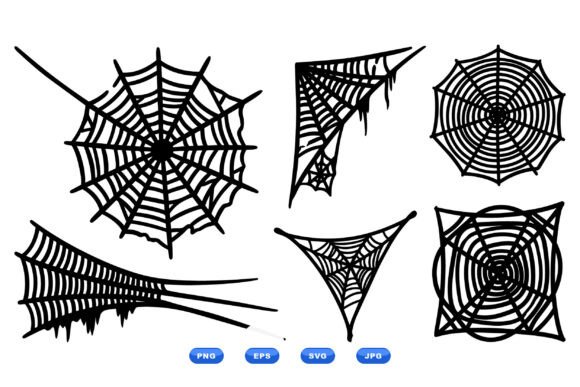 Hand Drawn Spiderweb Clipart for Crafts and Graphics