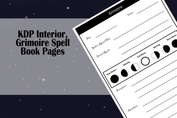 KDP Interior, Grimoire Spell Book: Graphics for Kdp Interiors
