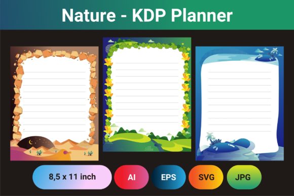 KDP Nature Daily Planner Best Vector: Graphics for Kdp Interiors