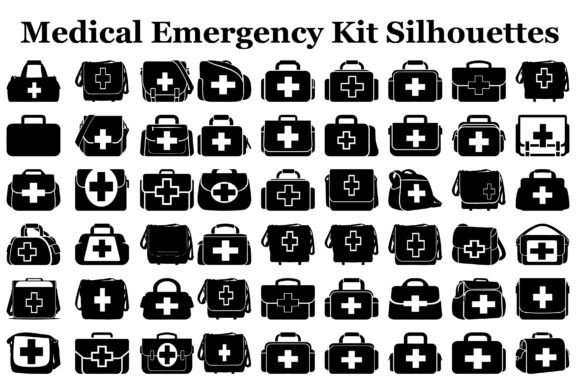 Medical Emergency Kit Silhouette Graphics and Crafts