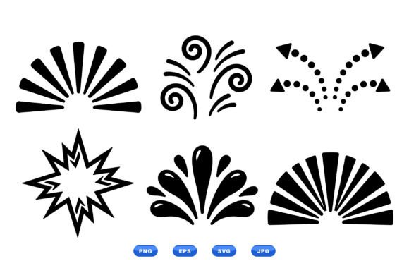 Retro Burst Decorative Elements: Graphics and Crafts in One