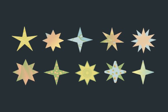 Retro Starburst and Sparkle Clipart: Graphics & Icons for Creative Brands