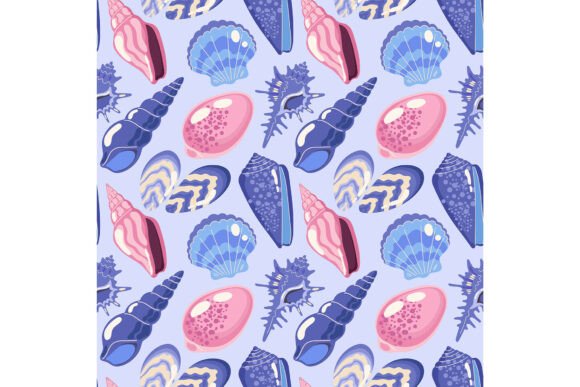 Sea Shells Seamless Pattern