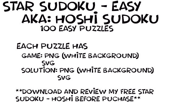 Star Sudoku AKA Hoshi Sudoku – Easy Graphics for KDP Interiors