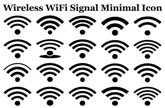 Wireless WiFi Signal Minimal Icon Graphics and Icons